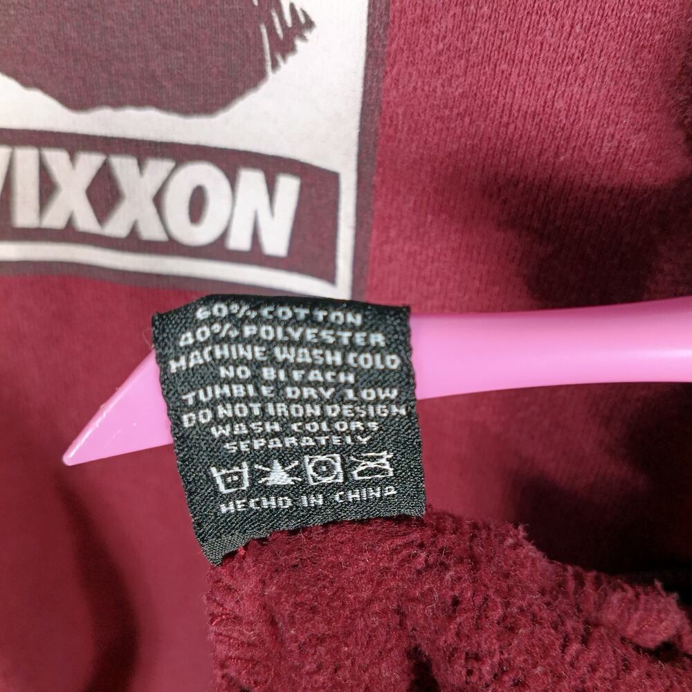Vixxon Dixxon Hoodie Women Size Medium Burgundy Red Full Zip Lips - Picture 9 of 11